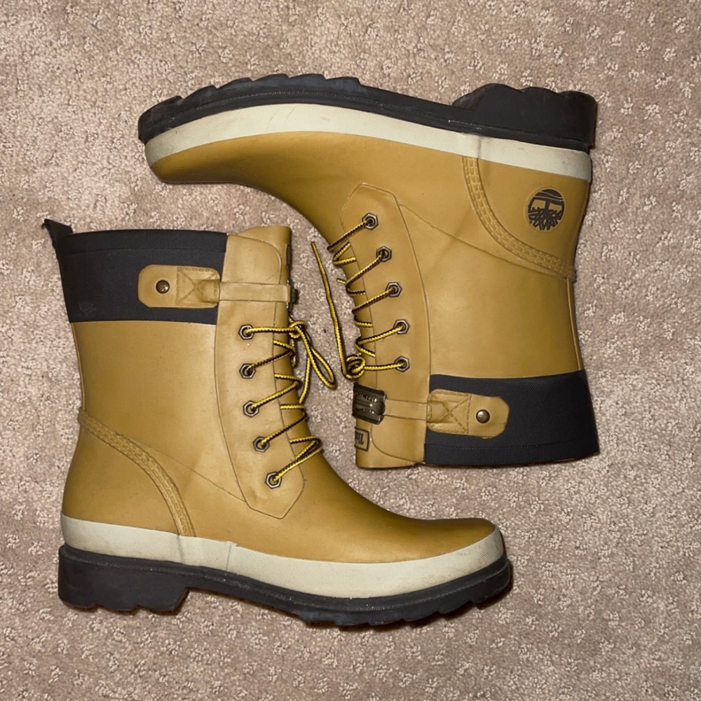 Timberland rubber rain boots size 9 women’s